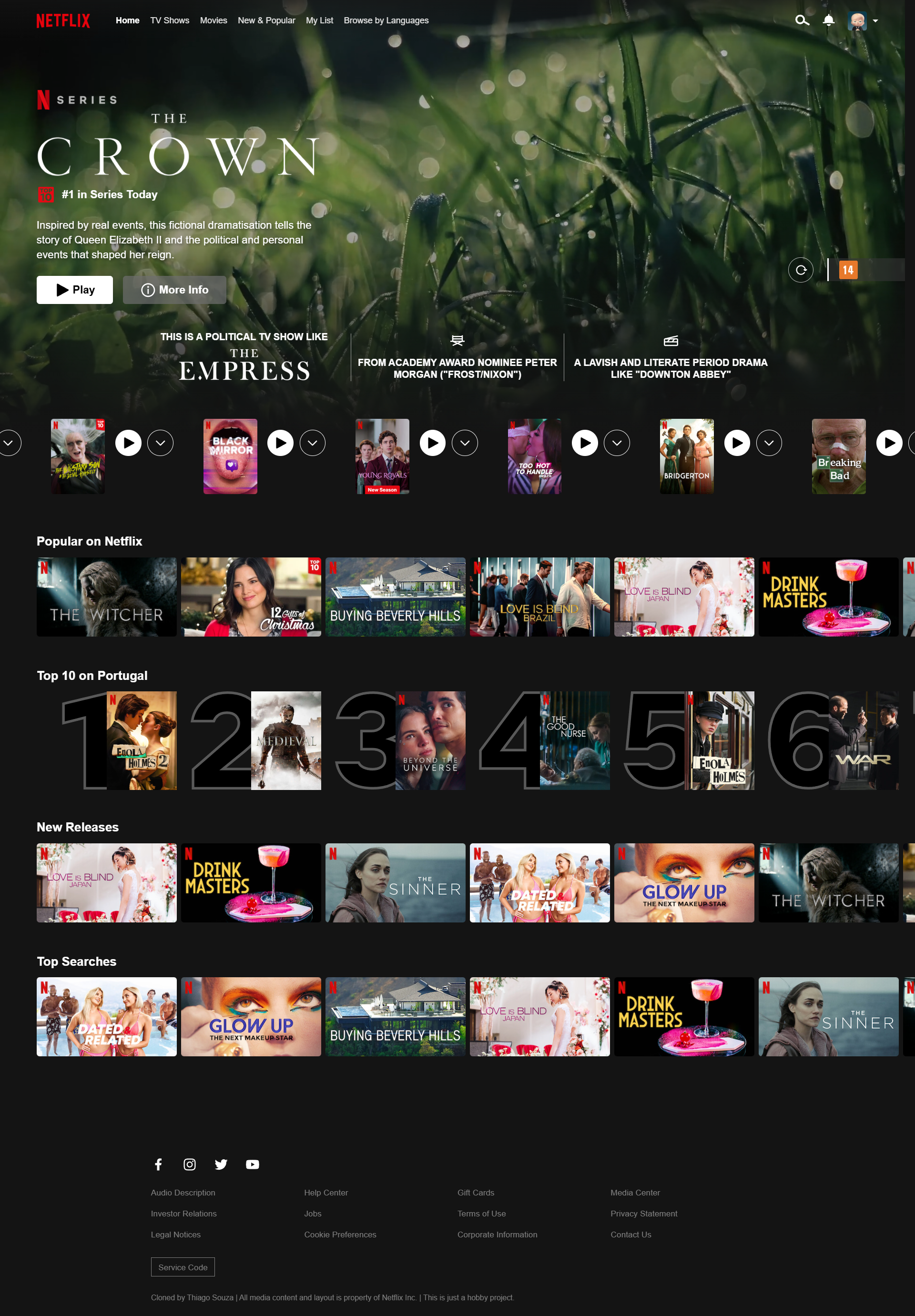 Netflix clone project screenshot